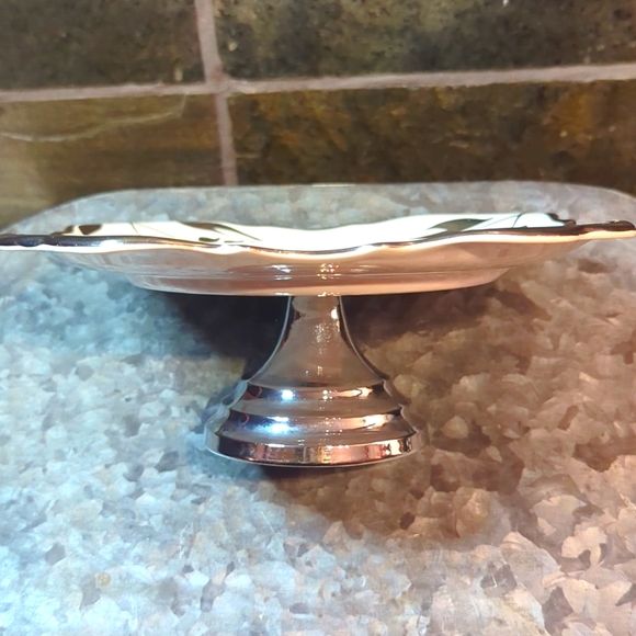 Vintage Lancaster Sandland Ware Silver Luster Footed Desert Tray 1940's - Picture 3 of 7